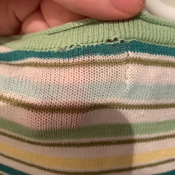 Elegant Eddie Bauer Linen Cotton Blend Striped Summer Shirt Comfy Breezy SZ XS - Picture 8 of 9